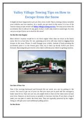 Valley Village Towing Tips on How to Escape from the Snow.docx