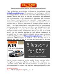 Driving Lessons Wednesbury has Advanced Driving Instructors.pdf