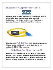 BlueOptics© PLC Splitter Rack Solution.docx