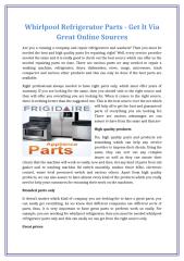 Whirlpool Refrigerator Parts - Get It Via Great Online Sources.docx